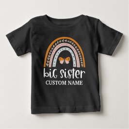Boho regnbåge & fjäril Personlig Stor syster T Shirt