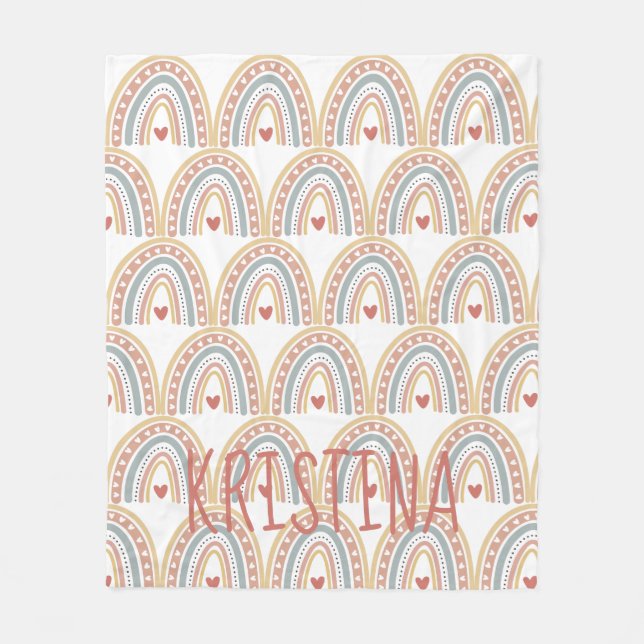 Boho-regnbåge Fleecefilt (Framsidan)