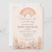 Boho regnbåge flicka baby shower