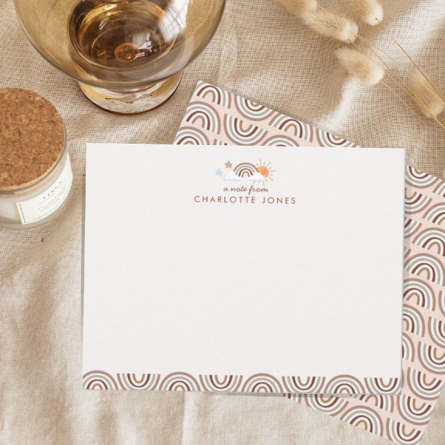 Boho regnbåge geometriskt mönster barn papper anteckningskort (Skapare uppladdad)