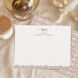 Boho regnbåge geometriskt mönster barn skrivmateri anteckningskort