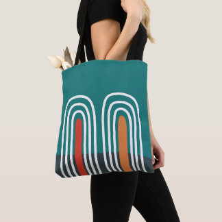 Boho regnbåge handritad design tygkasse