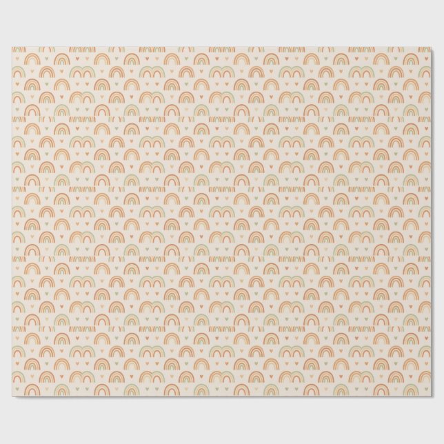 Boho regnbåge inslagspapper presentpapper (Platt)