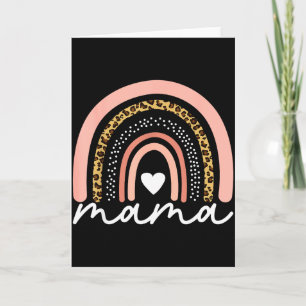 Boho regnbåge Mamma Leopard Mödrars dag Söt Mamma  Kort