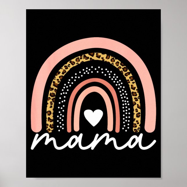 Boho regnbåge Mamma Leopard Mors Dag Söt Mamma Hjä Poster (Framsidan)
