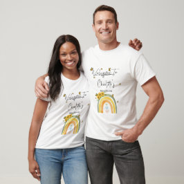 Boho regnbåge med solrosor Baby Shower T Shirt