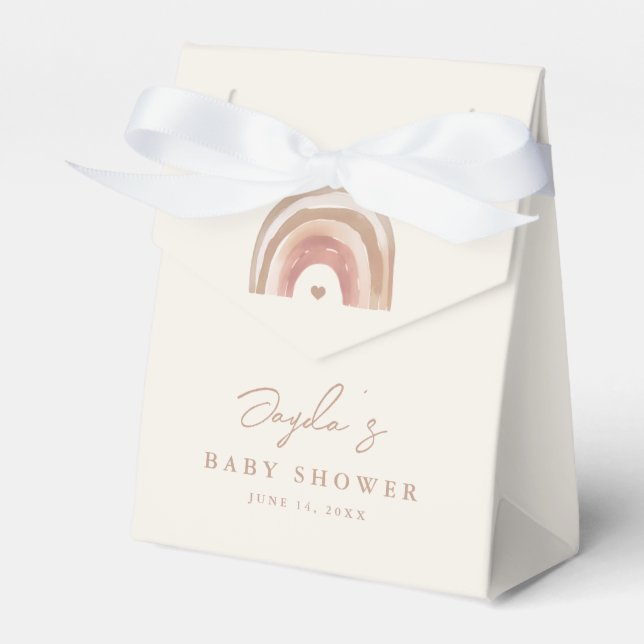 Boho regnbåge neutralt babyfirande presentaskar (Framsidan Sidan)