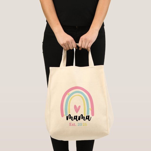 Boho Regnbåge Personlig Mamma Grundad År Minnessak Tygkasse (Framsida (produkt))