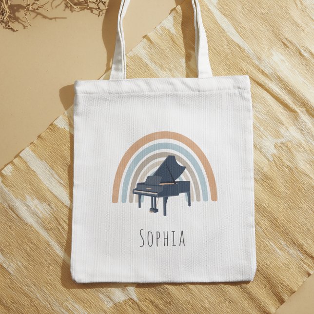 Boho regnbåge pianomusik anpassat namn tygkasse (Skapare uppladdad)