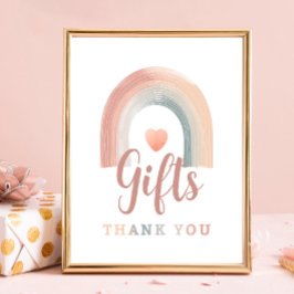 Boho regnbåge presentbord skylt – Vattenfärg jordn