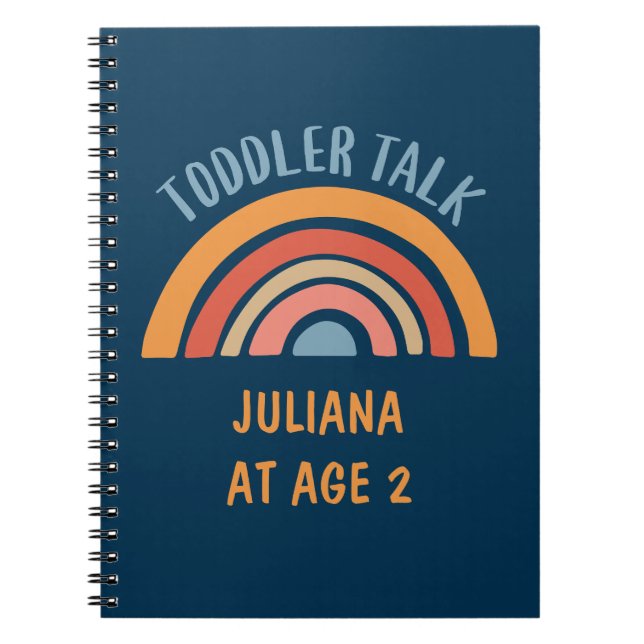 Boho Regnbåge Rolig Småbarns Prata Personlig Anteckningsbok (Framsidan)