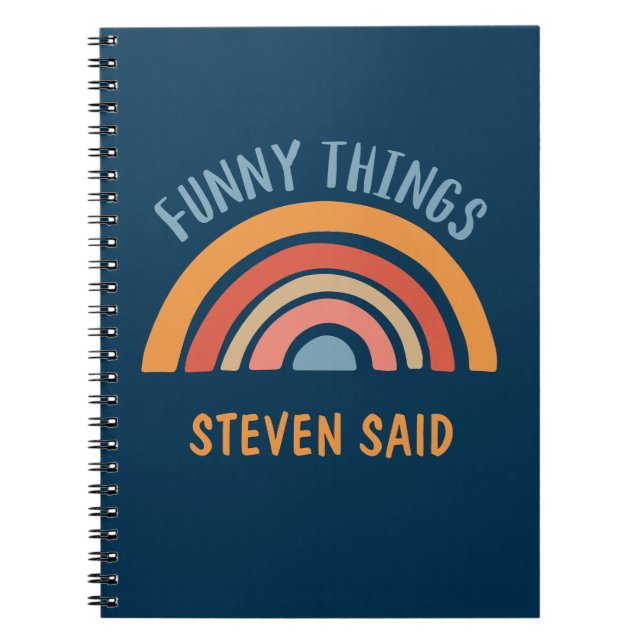 Boho regnbåge Roliga saker min unge sagt Anpassad  Anteckningsbok (Framsidan)