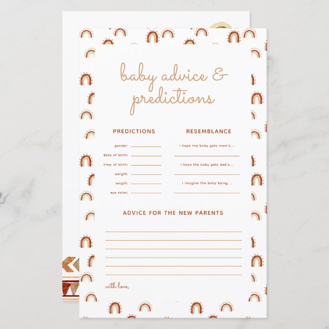 Boho regnbåge tribal växter förutsägelse spel (Fram/baksida)