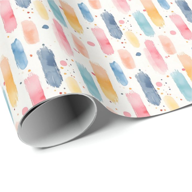 Boho regnbågs penseldrag & prickar presentpapper (Rullad Hörn)