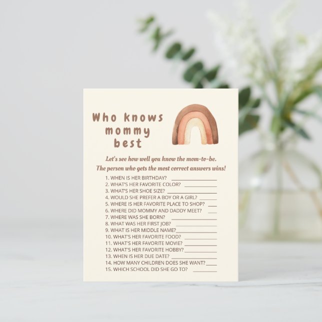 Boho-regnbågsminimalism Vem vet vilken mamma som ä (Stående Fram)