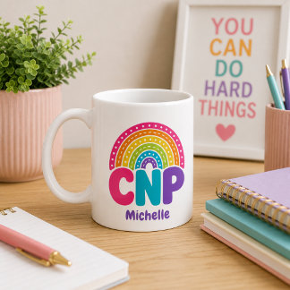 Boho regnbågsmonogram CNP Kaffemugg