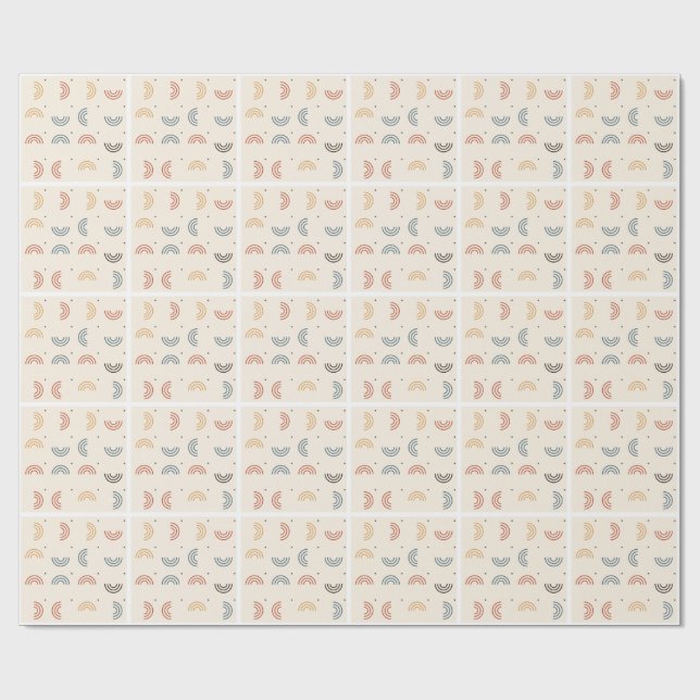 Boho regnbågsvalv sömlöst mönster presentpapper (Platt)