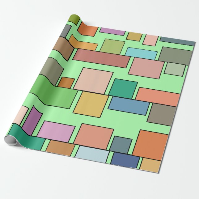 Boho-rektanglar Presentpapper (Utrullad)