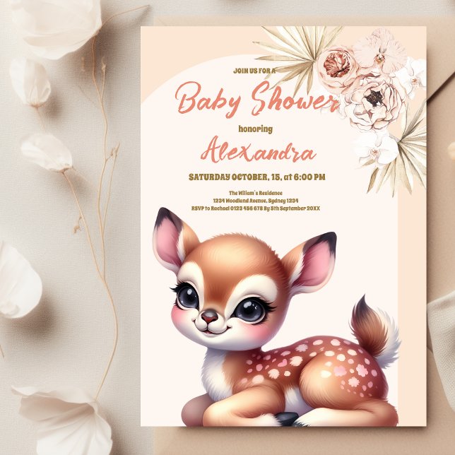 Boho rener Safari Animals Baby Shower Inbjudningar (Skapare uppladdad)