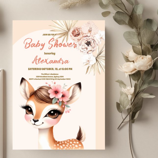 Boho rener Safari Animals Baby Shower Inbjudningar (Skapare uppladdad)