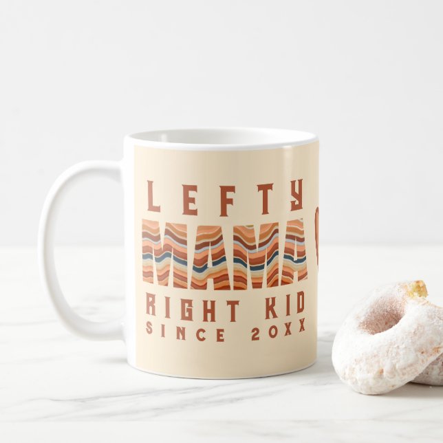 Boho Retro Anpassad Vänsterhänt Mamma Sedan År Hjä Kaffemugg (Med munk)
