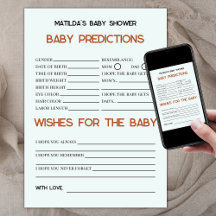 Boho Retro Baby Predictions och Önskemål Baby Show
