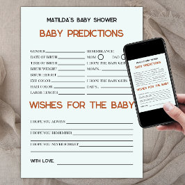 Boho Retro Baby Predictions och Önskemål Baby Show Kort