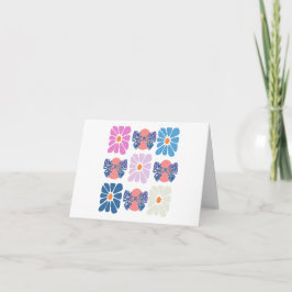 Boho retro blommigt simple påsk tack kort