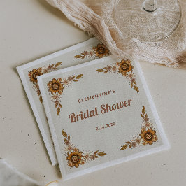 Boho Retro Blommor | Bröllopsfest Pappersservett