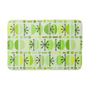 Boho Retro Bowls Linjer Chartreuse Badrumsmatta