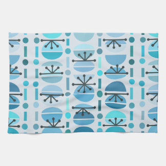 Boho Retro Bowls Linjer Turkvoise Kökshandduk