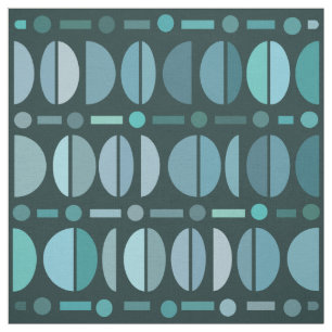 Boho Retro Bowls Mönster Teal Tyg