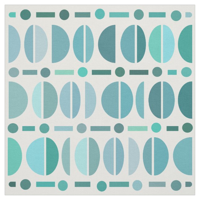 Boho Retro Bowls Mönster Turquise Tyg (Provkarta)