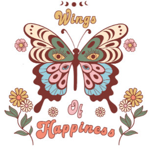 Boho Retro Butterfly Vingar T Shirt