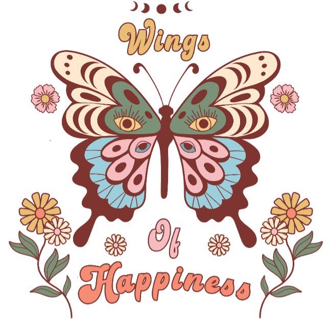 Boho Retro Butterfly Vingar T Shirt (Skapare uppladdad)