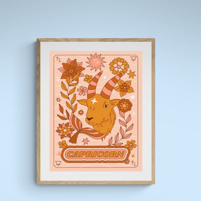 Boho Retro Capricorn Zodiac Poster (Skapare uppladdad)
