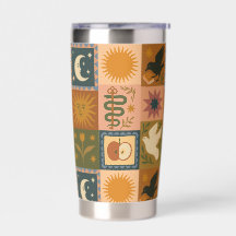 Boho Retro Celestial Sol Måne