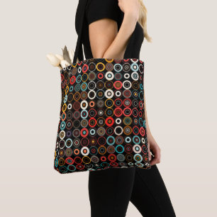 Boho Retro Circle Tote Bag Tygkasse