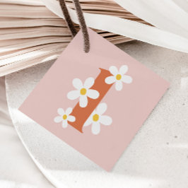 Boho Retro Daisy 1st Groovy Birthday Gåvor Etiketter