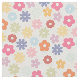 Boho Retro Daisy Flowers, sommartid 70 Tyg