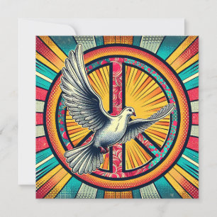 Boho Retro Dove och Fredstecken