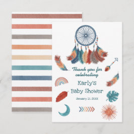 Boho Retro Dreamcatcher Baby Shower Tack Kort