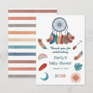 Boho Retro Dreamcatcher Baby Shower Tack Kort