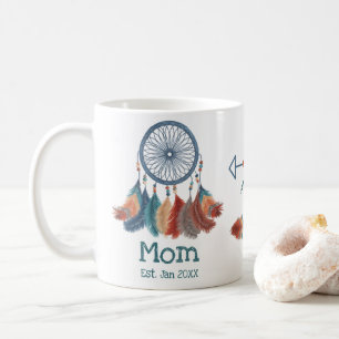 Boho Retro Dreamcatcher Mamma, fastställt datum Kaffemugg