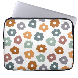 Boho Retro Earthy Blommor och Botanisk Charm Laptop Fodral