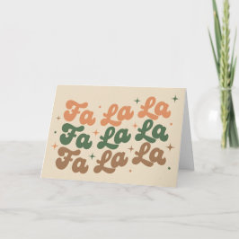 Boho Retro Fa La La Jul Helgkort