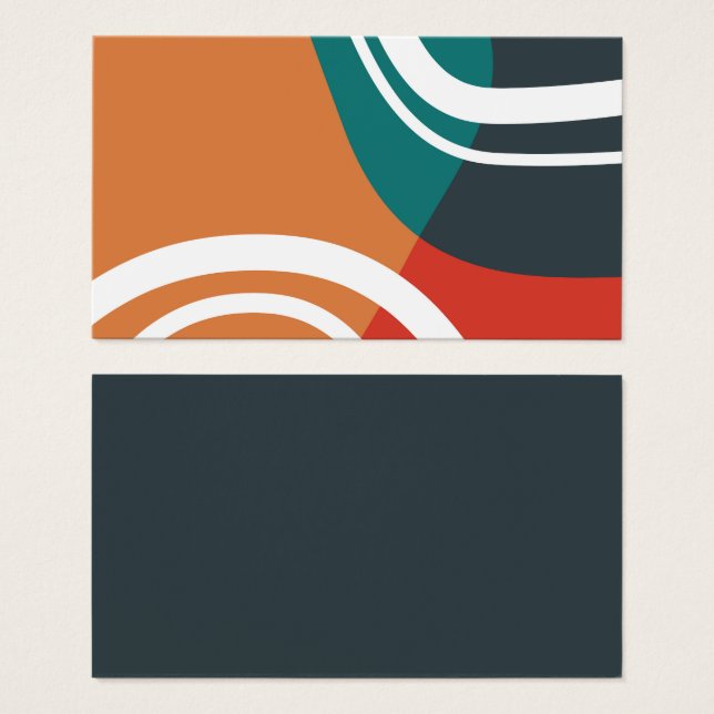 Boho retro färg abstrakt Line art Visitkort (Framsida & baksida)