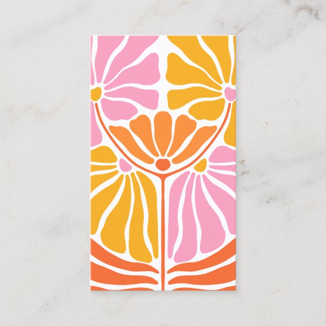Boho retro Flower Mönster Visitkort (Framsida)