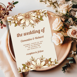 Boho Retro Flowers | BRÖLLOP Inbjudningar