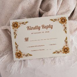 Boho Retro Flowers | BRÖLLOP OSA Kort